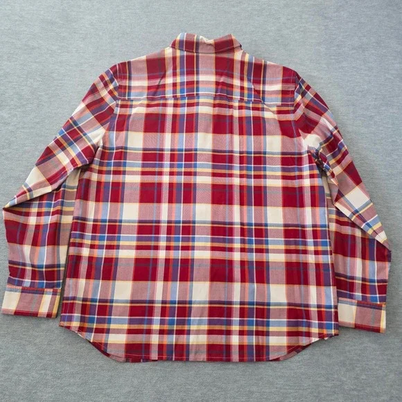 Lauren Ralph Lauren Womens Red Multi Plaid 100% Silk Button Down Shirt Large - Picture 6 of 8